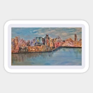 City on the river Sticker